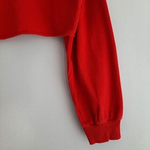 Divided by H&M | 1990 Gold Lion Print Crop Long Slv Crewneck Pullover Top Red M - Picture 13 of 16
